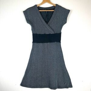 Skunkfunk Faux Wrap A-line Stripe Dress